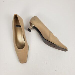 Stuart Weitzman 8B Tan Gold Womens Heels Shoes Pumps Spain